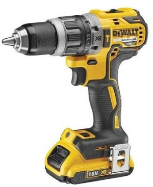 Wiertarko-Wkrętarka udarowa DEWALT XR 18V bezszczotkowa, 2-biegowa, moment 70Nm, 2 akumulatory 2.0Ah, ładowarka i kufer TSTAK DCD796D2-QW