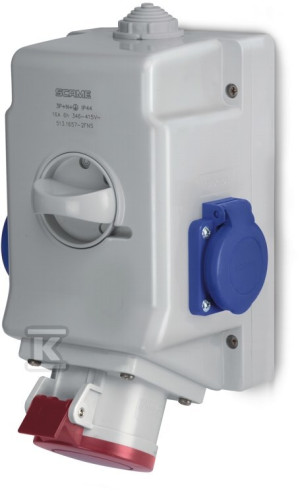 Поверхнева розетка OPTIMA-COMBI 3P+N+E 16A + 2x230V з вимикачем 0-1