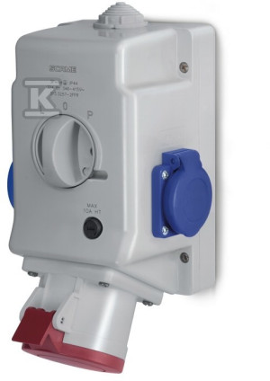 Gniazdo natynkowe OPTIMA-COMBI 3P+N+E 16A + 230V z przełącznikiem L-0-P