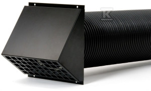 Wyrzutnia/czerpnia ścienna KERMI - O160/125, aluminium, czarna