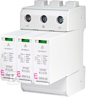 Обмежувач перенапруги T1, T2 (B, C) для систем PV ETITEC M T12 PV 1100/12,5 Y