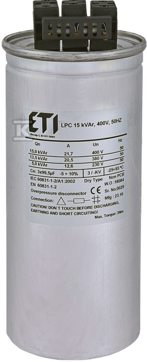 LPC 15 kVAr, 400V, 50HZ Kondensator