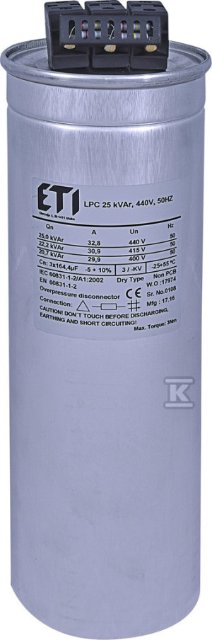 LPC 25 kVAr, 440V, 50HZ Kondensator