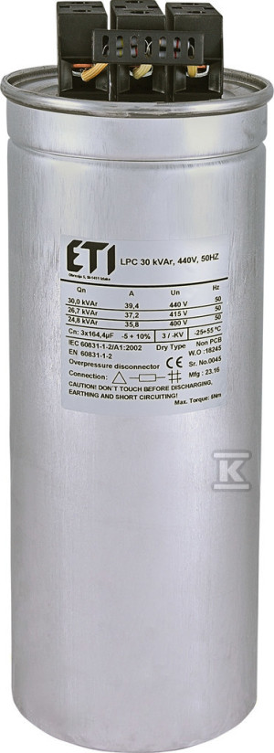 LPC 30 kVAr, 440V, 50HZ Kondensator