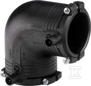 Kolano elektrooporowe 90ST. d20 PE100, SDR11, PN10 gaz/PN16 woda