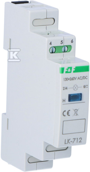 Сигнальна лампа LK-712 B 1xLED син., Un=130÷260V AC/DC