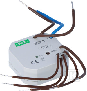 Sterownik rolet STR-1 dwuprzyciskowy, Un=230V AC, 8A, montaż w puszce podtynkowej fi 60