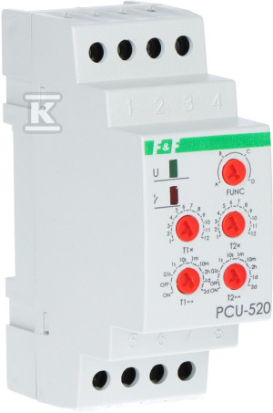 Przekaźnik czasowy 2-funkcyjny (nastawa 2 czasów T1 T2, styk: 2xNO/NC 12-264V PCU-520UNI