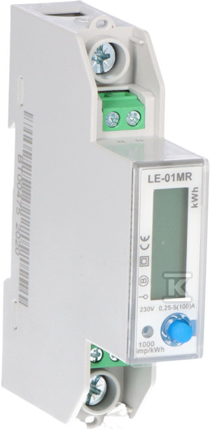 Лічильник електроенергії - однофазний, RS-485, LCD, 100A, реєстрація параметрів мережі U, I, F, P, Q, AE+, RE+, LE-01MR