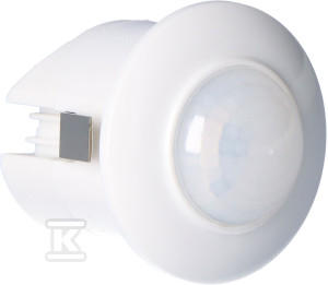 Датчик руху PIR DR-07 - 360°, Un=230V AC, P=300W, монтаж стельовий, білий