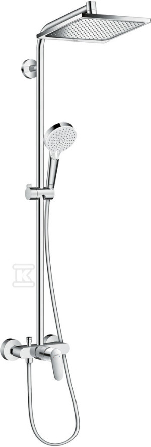 Zestaw prysznicowy z deszczownicą Hansgrohe Crometta E 240 1 strumieniowy z baterią jednouchwytową chrom 27284000