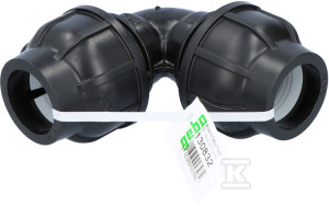 Kolano zaciskowe PP 90st. 32x32 PN16, do rur PE, kolor czarny