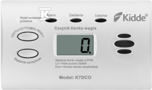 Czujnik czadu z wyświetlaczem Kidde K7DCO + Gaz testowy do czujników czadu i dymu tytoniowego TESTER ALARM TEST