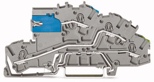 З'єднувальна клема монтажна 4 мм з ковзним з'єднувачем N NT/L/PE Push-in CAGE CLAMP 2,50 mm сіра
