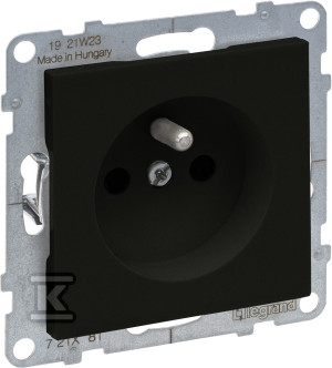 Gniazdo 2P+Z - - 16 A - 250 V~ - zaciski automatyczne, CZARNY SUNO