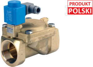 Zawór elektromagnetyczny odcinający EV220B 50B NC, G 2 cale, 0,3-16 bar, Kv 40m3/h, mosiądz/EPDM, oraz cewka 10W, 230V AC 50 Hz i wtyk IP67