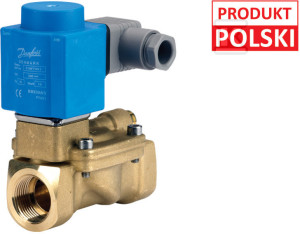 Zawór elektromagnetyczny odcinający EV220B 20B NC, G 3/4 cala, 0,3-16 bar, Kv 8m3/h, mosiądz/EPDM, oraz cewka 10W, 24V AC, 50 Hz