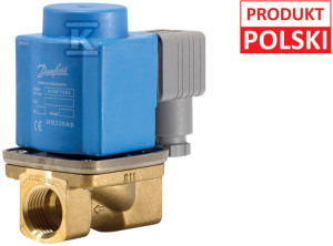 Zawór elektromagnetyczny odcinający EV220B 10B NC, G 1/2 cala, 0,1-20/10 bar, Kv 1,5 m3/h, mosiądz/EPDM,atest PZH oraz cewka 10W, 24V AC, 50 Hz