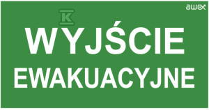 Piktogram WYJŚCIE EWAKUACYJNE, 100x300mm
