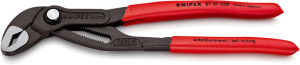 Розвідний ключ для труб KNIPEX 87 01 250 Cobra® нового покоління, з антиковзкого пластику, фосфатований, сірий, 250 мм