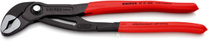 Szczypce nastawne do rur KNIPEX 87 01 300 Cobra® nowej generacji, z antypoślizgowego tworzywa sztucznego, fosforanowane, szare, 300 mm