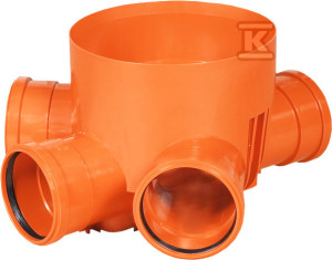 Kineta PP 315x200 dopływ lewy+prawy 135st.+225st. typ2 zbiorcza, do rury wznoszącej karbowanej 315mm oraz rur wlotowych gładkich 200mm, z uszczelką,