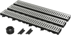 Odpływ garażowy Set 3 m (2x zaślepka, 1x gniazdo DN110)