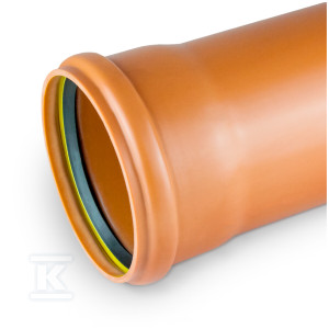 Rura kanalizacyjna zewnętrzna PVC 160X4.0X2000 SN4 KL.N ML (multilayer, spieniona), z uszczelką K-U21 typu LOCK