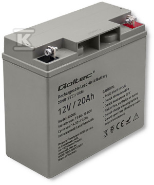 Akumulator AGM/12V/20Ah/max. 300A QOLTEC