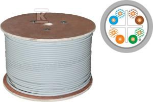 Кабель F/UTP кат.6, мережевий, вита пара, PVC, Eca 4PR, 1Gb/s (10Gb/s до 55м), гарантія 10 років, сірий, 305м - Q-LANTEC