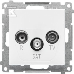 Gniazdo antenowe R-TV-SAT końcowe/zakończeniowe (moduł). 1x Wejście: 5 MHz÷2,4 GHz: Biały mat, SIMON55