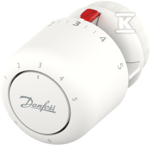 Газова термоголовка Danfoss Aero RA click, вбудований датчик, з нульовим положенням