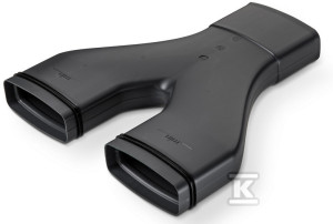 Трійник каналу KERMI EasyFlow 1 шт HDPE плаский 126x60mm, l=340mm