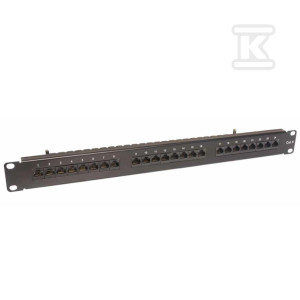Panel kategorii 6 19" 1U 24xRJ45, UTP, z pólką