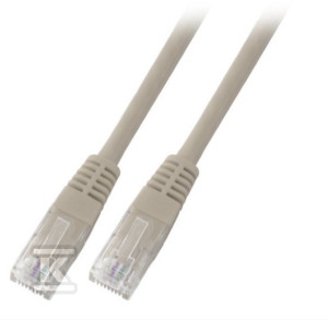 Patchcord RJ45 U/UTP kat. 5e PVC CCA szary 0,25m