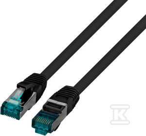 Patchcord RJ45 S/FTP kat. 6A LSZH czarny 1m