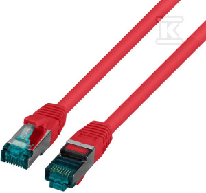 Patchcord RJ45 S/FTP kat. 6A LSZH czerwony 0,5m