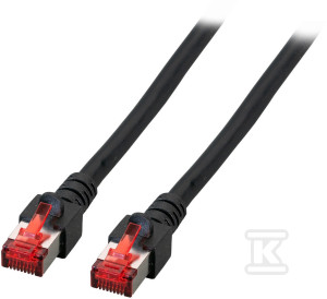 Patchcord RJ45 S/FTP kat. 6 LSZH czarny 1m