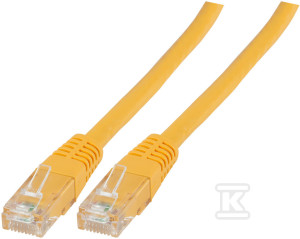 Patchcord RJ45 U/UTP kat. 6 PVC CCA żółty 5m
