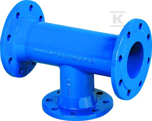 Trójnik kołnierzowy DN100x100, PN16, do wody, GJS-żeliwo sfero