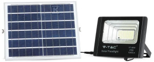 Naświetlacz LED solarny V-TAC 16W czarny IP65 pilot timer VT-40W 4000K 1050lm