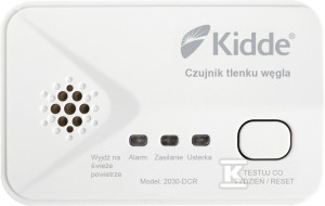 Czujnik czadu Kidde 2030-DCR + Gaz testowy do czujników czadu i dymu tytoniowego TESTER ALARM TEST