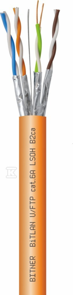 Kabel sieciowy BiTLAN U/FTP 4x2x23 AWG cat.6A 500 MHz LSOH B2Ca