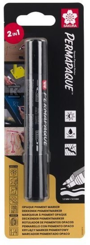 Marker Permapaque Dual Point czarny, Sakura