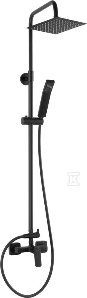 Zestaw prysznicowy przesuwny 1 strumieniowy VITTO VERDELINE NP81 z baterią BVI7UVL, czarny