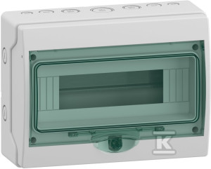 Розподільна коробка навісна Mini Mureva (колишня Kaedra) IP65 mMRV-1-12-NT-T прозорі двері 1 ряд 12 модулів/ряд