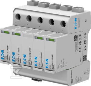 Ogranicznik przepięć do fotowoltaiki TYP 1+2 1100VDC + styk, dwa łańcuchy SPPVRT12-10-4+PE+AX