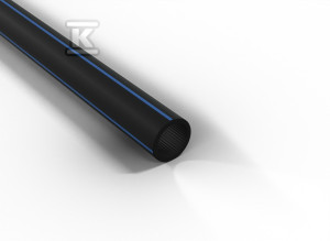 Rura gładkościenna światłowodowa w kręgach średnica 40mm QRGS (OPTO) 40/3,7 czarna z paskiem niebieskim