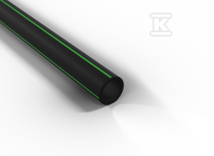 Rura gładkościenna światłowodowa w kręgach średnica 32mm QRGS (OPTO) 32/2,9 czarna z paskiem zielonym