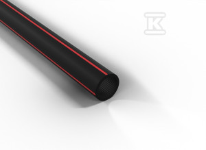 Rura gładkościenna światłowodowa w kręgach średnica 40mm QRGS (OPTO) 40/3,7 czarna z paskiem czerwonym